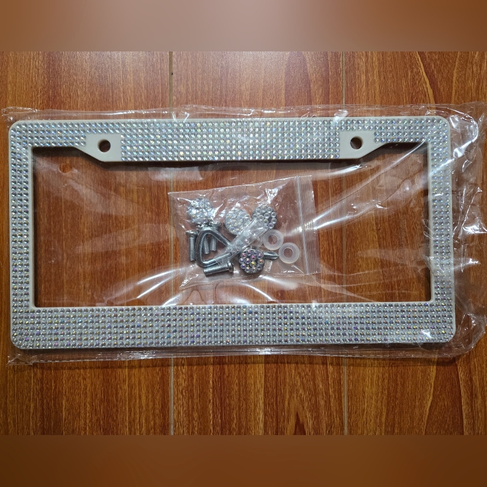 2 Rhinestone License Plate Frame with Hardware